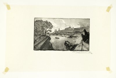 Le Louvre, vu du Pont-Neuf, planche treize du Long de la Seine et des Boulevards - Louis Auguste Lepère