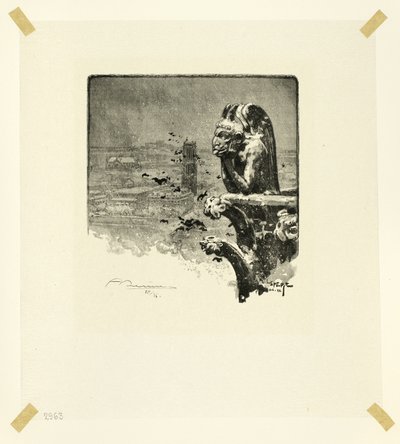The Vampire of Notre-Dame, plate nine from Le Long de la Seine et des Boulevards - Louis Auguste Lepère
