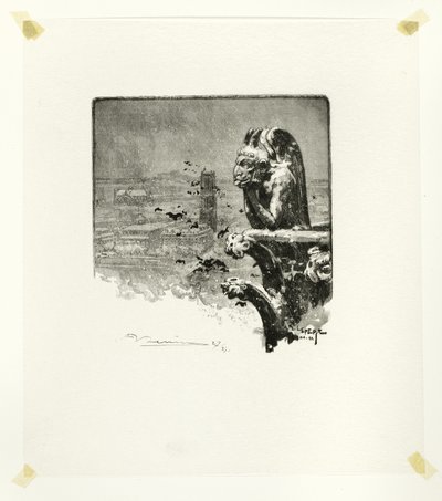 The Vampire of Notre-Dame, plate nine from Le Long de la Seine et des Boulevards - Louis Auguste Lepère