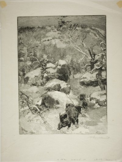 Winter: Cuvier-Châtillon Cliff - Louis Auguste Lepère