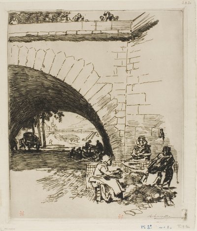 Les lainiers au Pont Marie - Louis Auguste Lepère