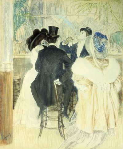 Figures dans un café - Louis Auguste Mathieu Legrand