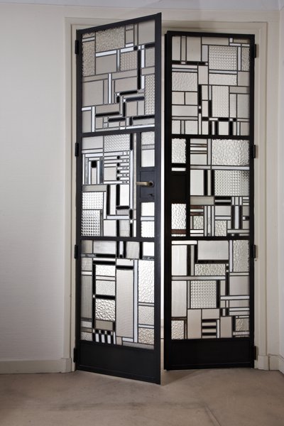 Ensemble de portes, vers 1928 (verre et fer patiné) - Louis Barillet