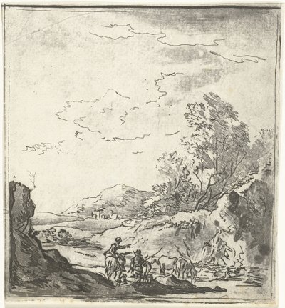 Paysage avec cavalier et berger - Louis Bernard Coclers
