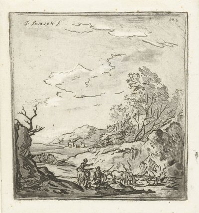 Paysage avec cavalier et berger - Louis Bernard Coclers