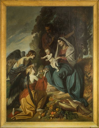 Anges nourrissant la Sainte Famille - Louis Boulanger