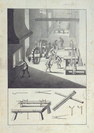 Fabrication de canons, dessin pour la 