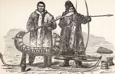 Bouriates natifs de la République de Bouriatie, Russie, de De Paris à Pékin sur les neiges sibériennes par Victor Meignan, gravé par Smeeton-Tilly - Louis Breton