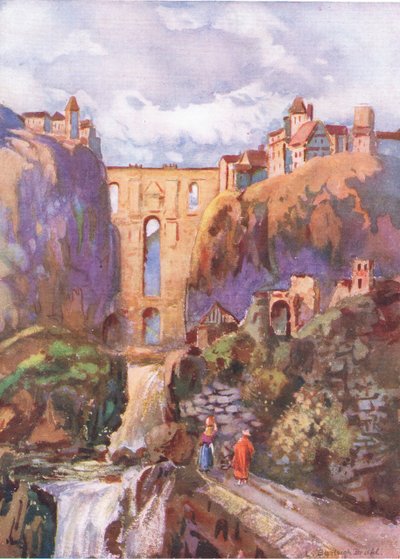 Le Tajo Ronda, de Hutchinsons Picturesque Europe publié par Hutchinson & Son, vers 1930 - Louis Burleigh Bruhl