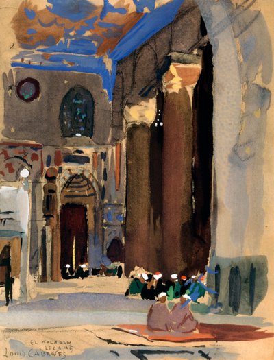 Intérieur de la mosquée Sultan Kalaoun, Le Caire, Égypte, 1928 - Louis Cabanes
