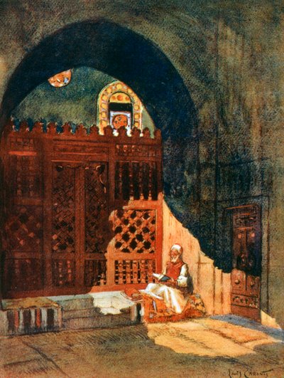 Lecture du Coran dans une mosquée, Le Caire, Égypte, 1928 - Louis Cabanes