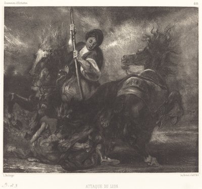 Attaque du lion - Louis Candide Boulanger