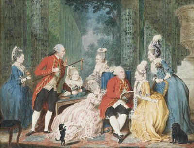 Société dans le Palais Royal, vers 1775 - Louis Carrogis dit Carmontelle