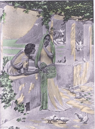 Restituta, illustration du Décaméron de Boccace publiée par Navarre Society dans les années 1930 - Louis Chalon