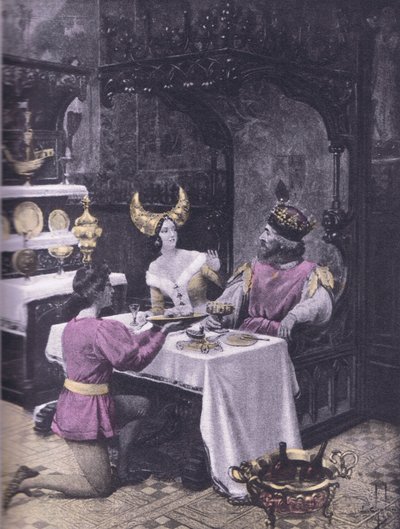Le dîner des poules, illustration du Décaméron de Boccace publiée par la Navarre Society dans les années 1930 - Louis Chalon