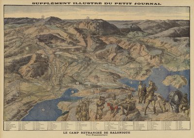 Vue panoramique du camp retranché des Alliés à Salonique, Grèce, Première Guerre mondiale - Louis Charles (after) Bombled
