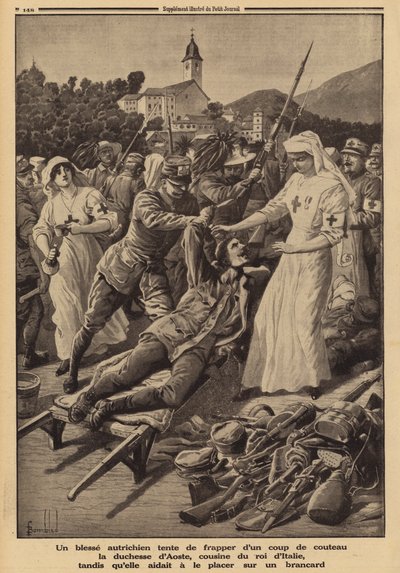 Soldat autrichien blessé tentant de poignarder la duchesse d
