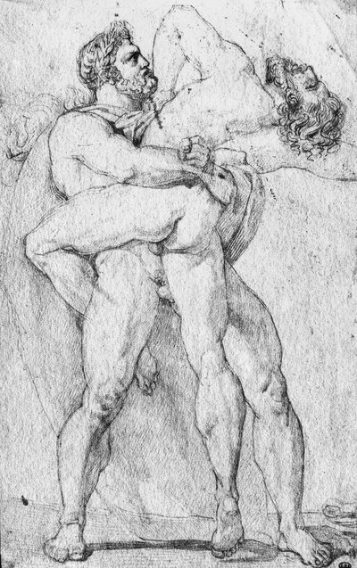 Hercule étranglant Antée - Louis Charles Auguste Couder