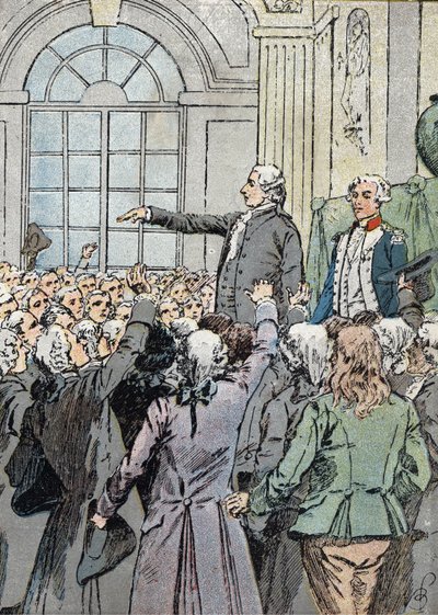 Révolution française : "Le député Jean Sylvain Bailly (1736-1793) élu maire de Paris le 15/07/1789 en présence de La Fayette" (Illustration de Louis Charles B) - Louis Charles Bombled