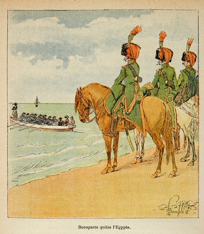 Illustration par Louis Bombled (1862-1927) du livre « Le Mémorial de Sainte-Hélène » du comte Emmanuel de Las Cases (1766-1842) : Bonaparte quitte l