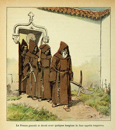 Illustration de Louis Bombled (1862-1927) du livre « Le Mémorial de Sainte-Hélène » par le comte Emmanuel de Las Cases (1766-1842) : Trappistes - Louis Charles Bombled