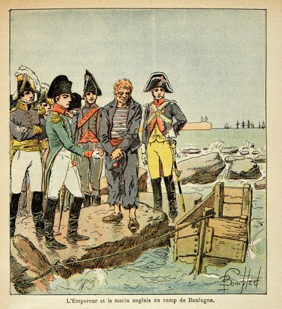 Illustration du livre « Le Mémorial de Sainte-Hélène » par le comte Emmanuel de Las Cases : Un marin anglais cherchant à rejoindre son pays libéré par l