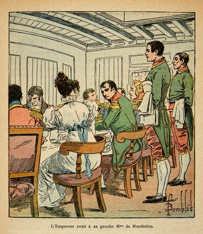 Illustration par Louis Bombled (1862-1927) tirée du livre « Le Mémorial de Sainte-Hélène » par le comte Emmanuel de Las Cases (1766-1842) : Dîner de l