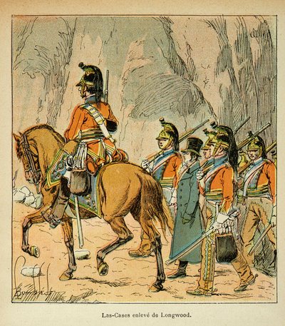 Illustration de Louis Bombled (1862-1927) du livre « Le Mémorial de Sainte-Hélène » du comte Emmanuel de Las Cases (1766-1842) : Las Cases arrêté par ordre de Hudson Lowe (1769-1844) - Louis Charles Bombled