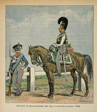 Infanterie de la ligne prussienne (42e régiment) et cuirassiers prussiens - Louis Charles Bombled