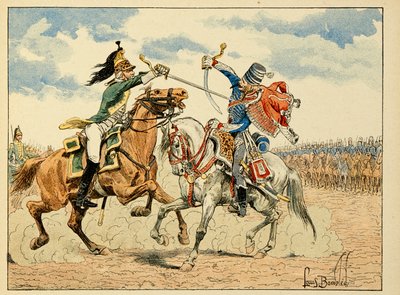 Illustration tirée du livre « Les Héros du Siècle », récits anecdotiques par Dick de Lonlay et illustrée par Louis Bombled (1862-1927) - Louis Charles Bombled