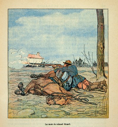 Mort du colonel Girard pendant les combats de Neuville aux Bois en novembre 1870, Collection privée - Louis Charles Bombled