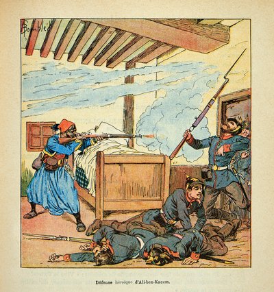 Défense héroïque du turco Ali ben Kacem du 3e régiment de Tirailleurs pendant les combats de Juranville en novembre 1870 - Louis Charles Bombled