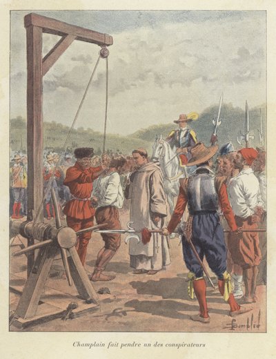 Samuel de Champlain pendant la pendaison d