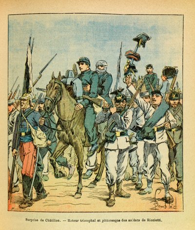 Les troupes de Ricciotti pendant la bataille de Châtillon-sur-Seine en novembre 1870, Collection privée - Louis Charles Bombled