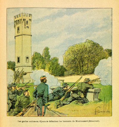 Défense de Dijon en octobre 1870, Les gardes nationaux dijonnais défendent les hauteurs de Montmusard, Collection privée - Louis Charles Bombled