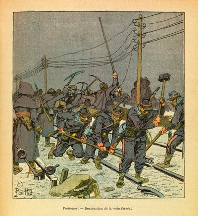 Fontenoy, destruction du chemin de fer, Collection privée - Louis Charles Bombled