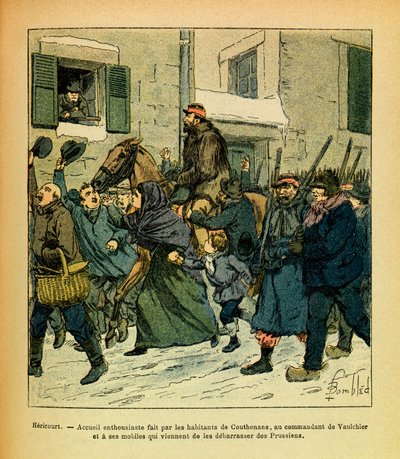 Janvier 1871, Héricourt, enthousiasme des habitants de Couthenans envers le commandant de Vaulchier et ses hommes - Louis Charles Bombled