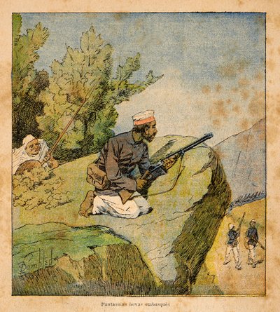 La guerre à Madagascar - Histoire anecdotique des expéditions françaises de 1885-1895 par Henri Galli dit Galllichet, illustrée par Louis Bombled : Embuscades Hovas - Louis Charles Bombled
