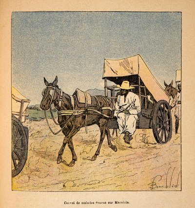 La Guerre à Madagascar : Convoi de malades évacués sur Marololo - Louis Charles Bombled