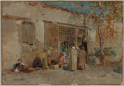 Scène marocaine, vers 1871 (aquarelle avec gouache et mine de plomb sur papier vélin monté sur carton) - Louis Comfort Tiffany