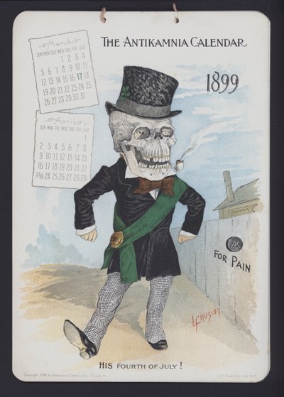 Illustration pour le calendrier Antikamnia - Louis Crucius or Crusuius