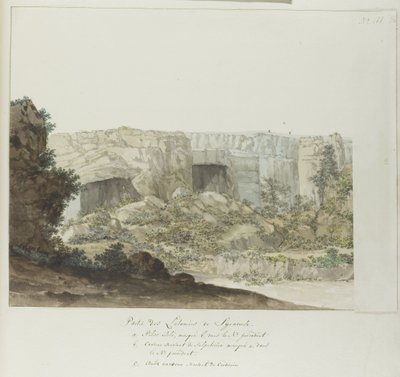 Partie des Latomies de Syracuse (Voyage en Italie, en Sicile et à Malte - 1778) - Louis Ducros