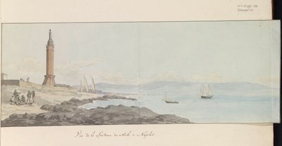 Vue du phare du Mole à Naples - Louis Ducros