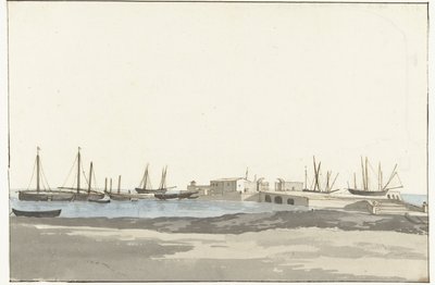 Port de Barletta avec navires - Louis Ducros