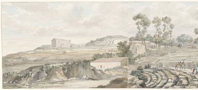 Intérieur avec escaliers du théâtre de Syracuse (Voyage en Italie, en Sicile et à Malte - 1778) - Louis Ducros