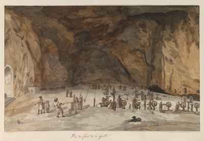 Intérieur de la grotte Santa Maria Capella (Voyage en Italie, en Sicile et à Malte - 1778) - Louis Ducros