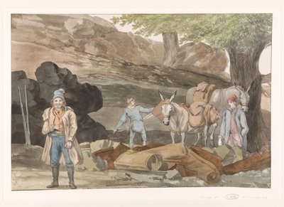 Halte à la grotte delle Capre aux confins des deux Régions Nemorosa & Fredda (Voyage en Italie, en Sicile et à Malte - 1778) - Louis Ducros