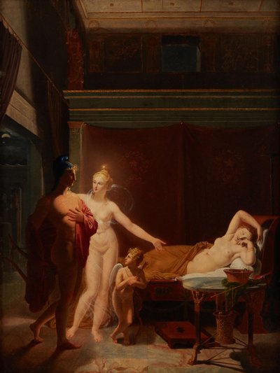 Paris et Hélène Vénus et Amour escortent Paris à la chambre de Hélène, 1800 - Louis Ducros