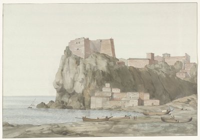 Rocher et ville de Scilla en Calabre; vue prise du côté du couchant (Voyage en Italie, en Sicile et à Malte - 1778) - Louis Ducros