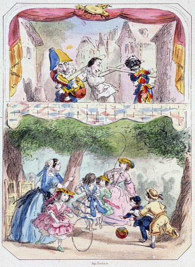 Polichinelle precepteur - Lithographie, d